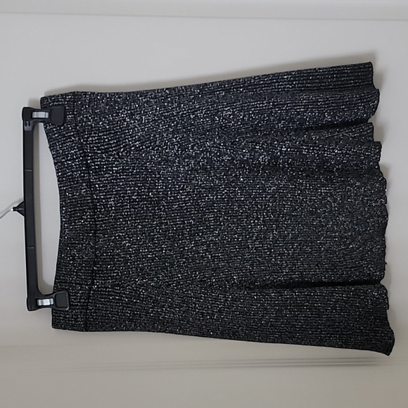 Xhilaration Size S Black with Silver Metallic A Line Swing Skirt, GUC - Picture 1 of 9